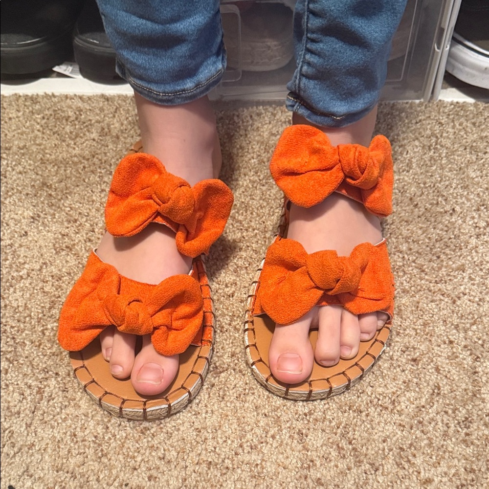 Orange Bow Sandals